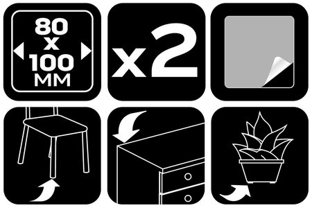 Podkładki filcowe samoprzylepne, jasnobrązowe 80x100mm, 2 szt.