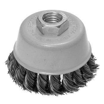Szczotka druciana doczołowa 70 mm, drut skręcony, stalowy, M14