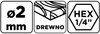 Wiertło do drewna Hex 2.0 mm