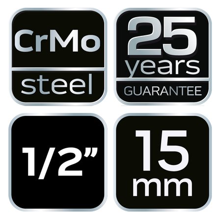 Nasadka udarowa 1/2", 15 x 38mm, Cr-Mo