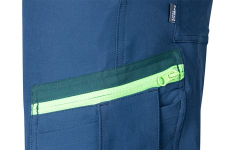 Spodnie robocze Mix&Match, 4 way stretch, granatowo-zielone, rozmiar M