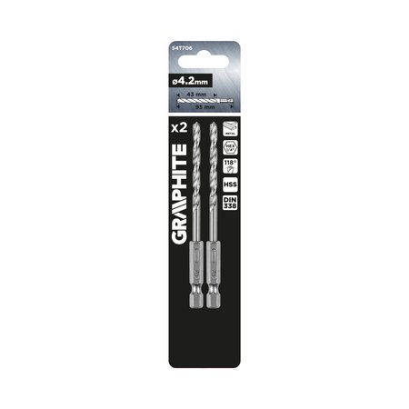 Wiertło do metalu Hex 4.2 mm, 2 szt.