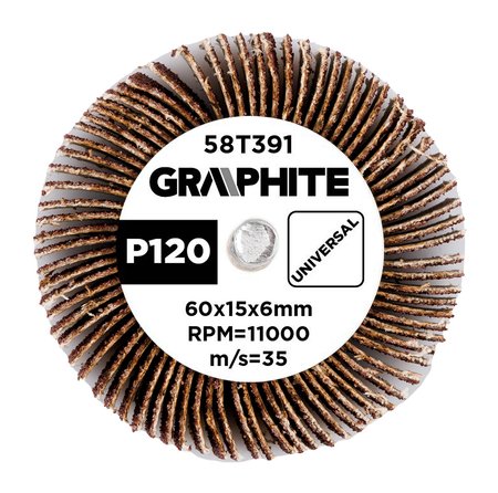 Ściernica listkowa trzpieniowa 60 x 15 x 6 mm, P120