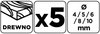 Zestaw wierteł do drewna: 4, 5, 6, 8, 10 mm, 5 szt.