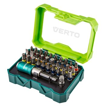 Zestaw bitów 32 szt., 25 mm -  4 x PH, 4 x PZ, 4 x SL, 4 x HEX, 7 x TX, 7 x TT + uchwyt magnetyczny