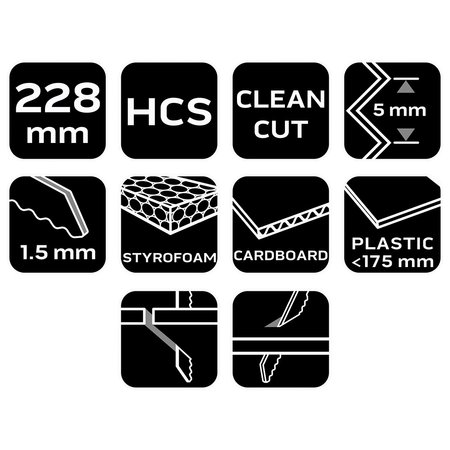 Brzeszczot do piły szablastej do czystego cięcia izolacji, gumy, kartonu 228 mm, HCS