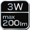 Aluminiowa Latarka 200 lum, zoom, IPX7, 3xAAA