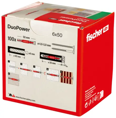 Fischer Kołek Uniwersalny Długi DuoPower 6x50 (100 szt.) 538250