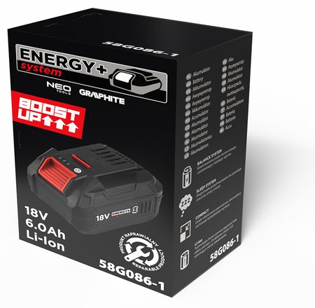 Akumulator Energy+ 18V Li-Ion 6.0Ah BOOST UP