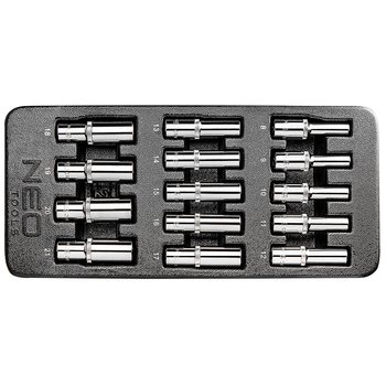 Nasadki długie 1/2", 8-21 mm, zestaw 14 szt., wkładka