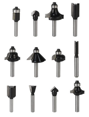 Frezy do drewna widiowe, trzpień 6 mm, zestaw 12 szt.