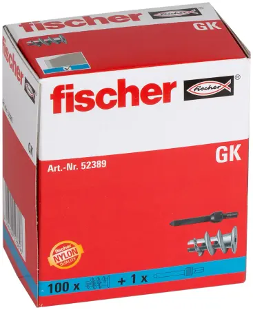 Fischer GK Kołek do Płyt Gipsowo-Kartonowych z Osadzakiem (100 szt.) 52389
