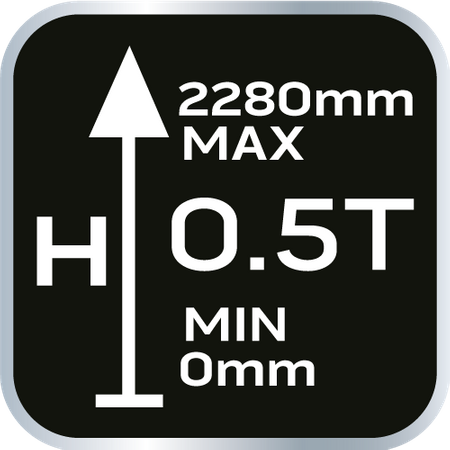 Podnośnik warsztatowy 2 t, 25-2382 mm, żuraw