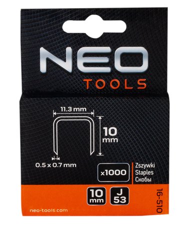 Zszywki typ J, 10 mm, 1000 szt.
