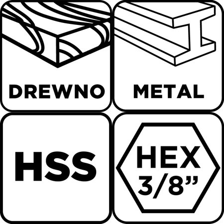 Adapter z wiertłem pilotującym do otwornic bi-metalowych 32-152 mm, Hex