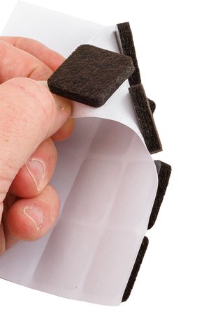 Podkładki filcowe samoprzylepne, ciemnobrązowe 25x25 mm, 16 szt.