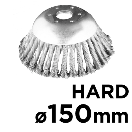 Szczotka druciana do kosy spalinowej 150 x 25,4 mm, twarda, druty splątane