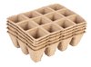 Rozsadniki torfowe małe (3x4 otwory) 16 x 12 x 4.5 cm, 5 sztuk