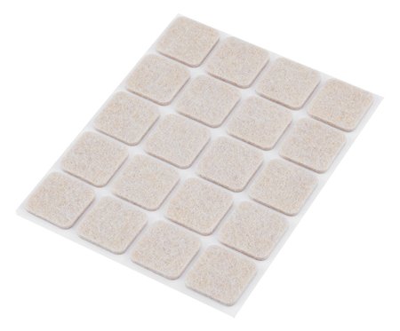 Podkładki filcowe samoprzylepne, jasnobrązowe 20x20 mm, 20 szt.