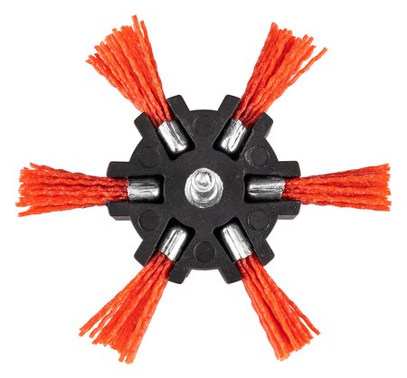 Szczotka nylonowa, tarczowa, 100 mm, z trzpieniem 6 mm