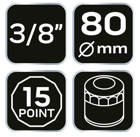 Nasadka do filtra oleju 80 mm, 15 kątna