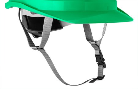 Hełm przemysłowy z paskiem podbródkowym, zielony
