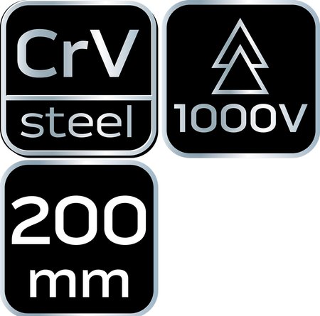 Szczypce uniwersalne 200 mm 1000V, CrV, polerowane