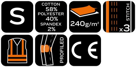 Spodnie robocze Mix&Match, czarne, rozmiar S