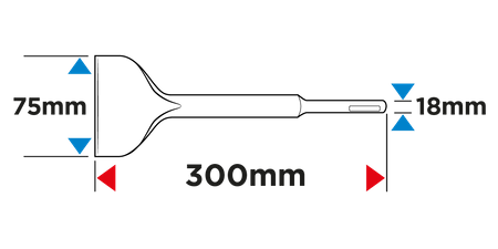 Dłuto SDS Max płaskie 75 x 300 mm