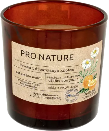Świeca zapachowa w szkle, Rumianek i Pomarańcza Pro Nature
