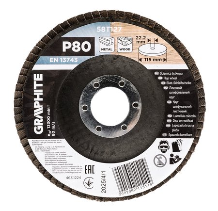 Ściernica listkowa 115 x 22.2 mm, P80