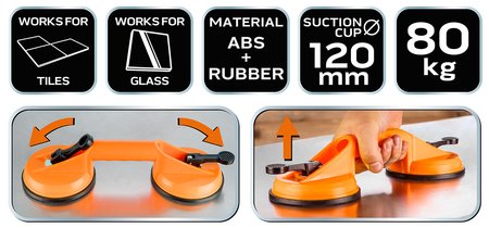 Przyssawka do szyb podwójna, 80 kg