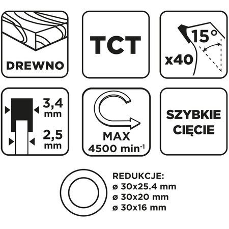Tarcza do pilarki, widiowa, 400 x 30 mm, 40 zębów