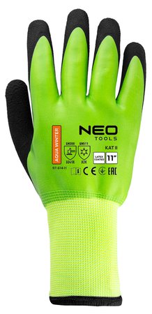 Rękawice robocze ocieplane, poliester pokryty lateksem (2 warstwy), 3241X, rozmiar 11