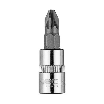 Końcówka wkrętakowa PZ2 na nasadce 1/4", krótka, 37 mm