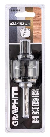 Adapter z wiertłem pilotującym do otwornic bi-metalowych 32-152 mm, Hex