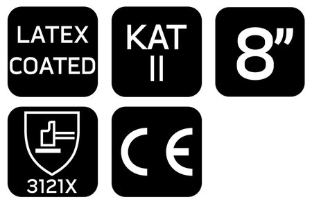 Rękawice robocze, poliester pokryty lateksem (crincle), 3121X, rozmiar 8 (karta)