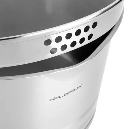 Komplet garnków nierdzewnych Smart 1,5 l i 2 l i 2,5 l 4,5 l + szklanki termiczne  Malachit 250 m + zestaw noży Verio Carf