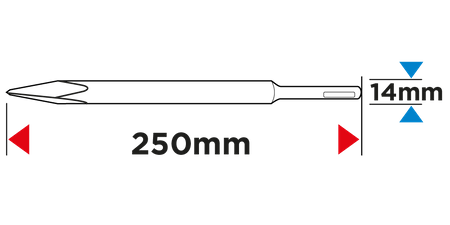 Szpicak SDS Plus rowkowy 14 x 250 mm