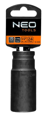 Nasadka udarowa 1/2" długa, 24 x 78mm , Cr-Mo
