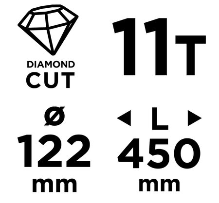 Otwornica diamentowa do wiertnicy 58G540 122×450mm×11T