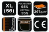 Krótkie spodenki HD, pasek parciany, odpinane kieszenie, rozmiar XL/56