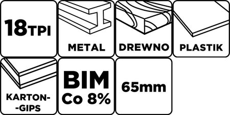Brzeszczot do urządzenia wielofunkcyjnego, do cięcia wgłębnego, BIM Co 8%, 65 mm
