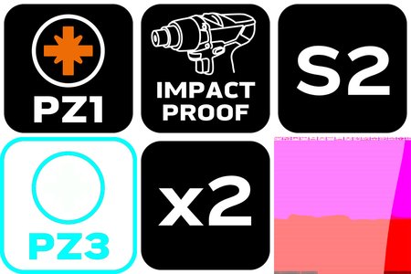 Bity udarowe PZ1 x 50 mm, 2 szt.