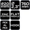 Sprężyna do gięcia rur PEX 20 x 760 mm