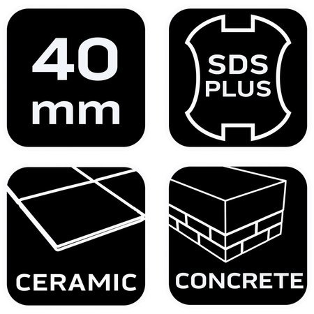 Dłuto SDS Plus 40 x 250 mm, 25 st.