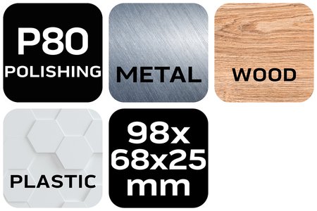 Gąbka ścierna 98 x 25 x 68 mm, K80, skośna