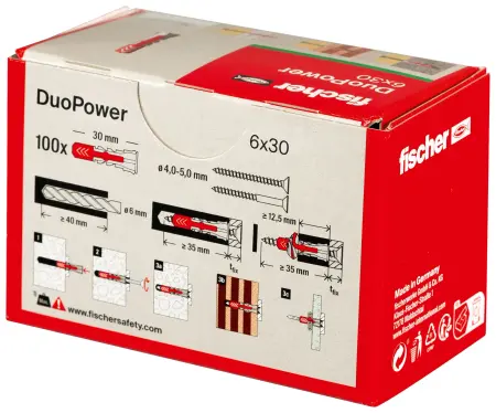 Fischer Kołek Uniwersalny DuoPower 6x30 (100 szt.) 535453