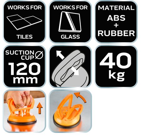Przyssawka do szyb pojedyncza, 40 kg