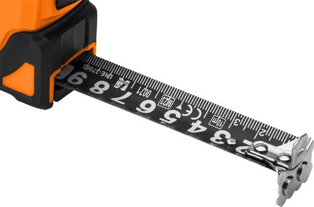 Miara zwijana stalowa Super Black 5 m x 19 mm, auto blokada, dwa przyciski stop, magnes